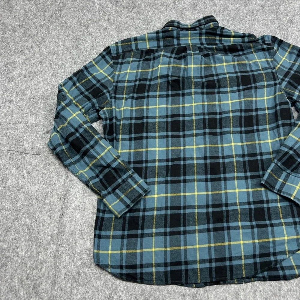 Banana Republic Shirt Mens L Blue Plaid Flannel Long Sleeve Button Casual Fall